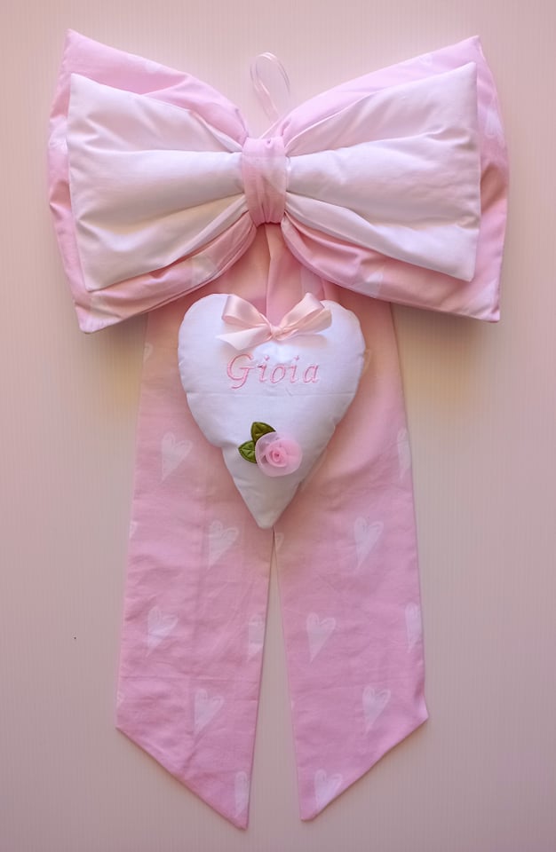 Fiocco nascita art. Cuore rosa – Original Baby Love